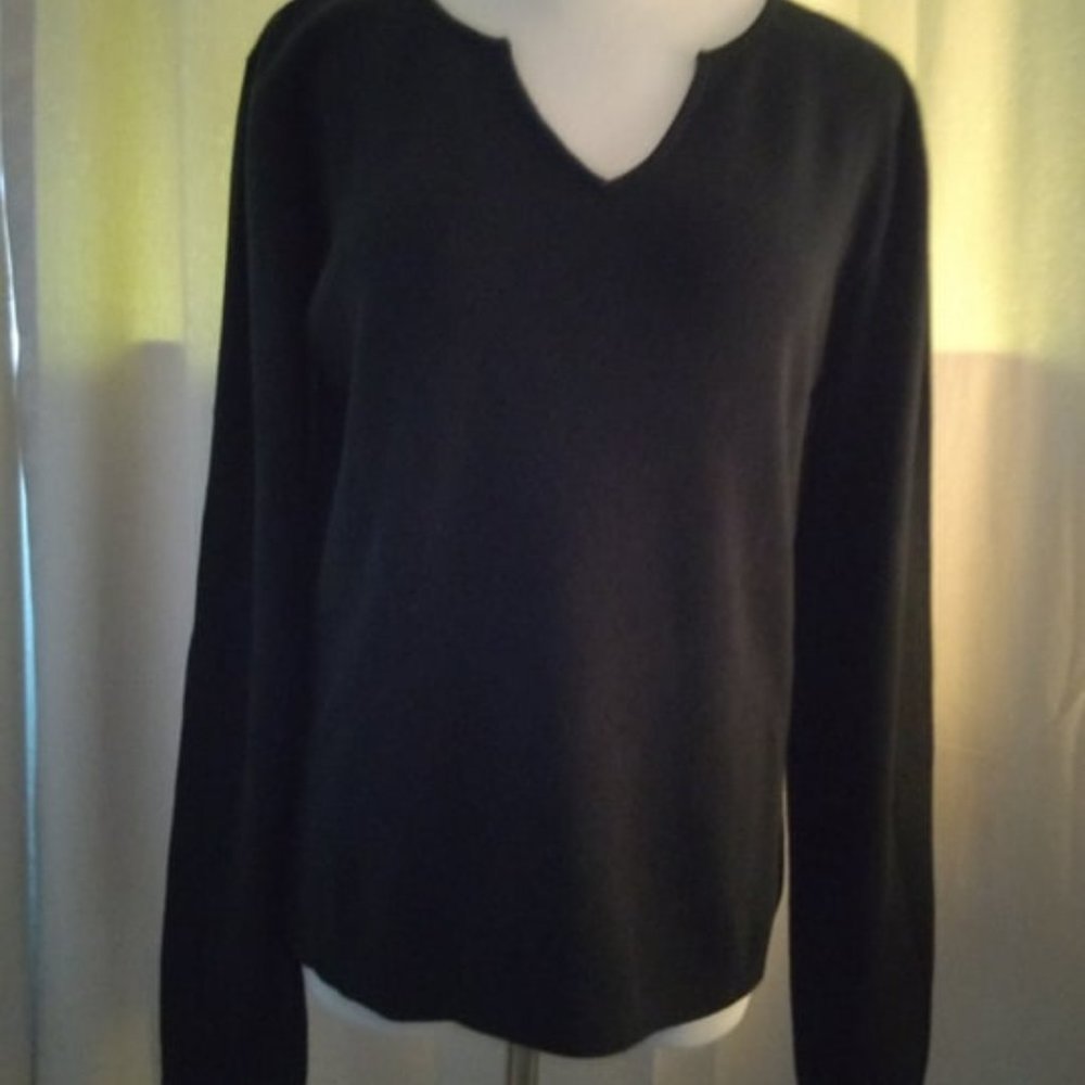 v neck black sweater lrg
